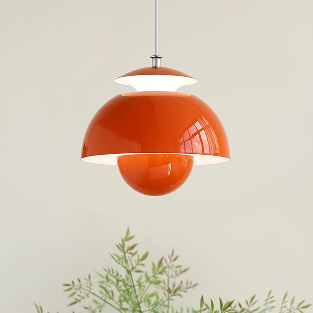Orange Pendant Light Minimalist Bud Bedside