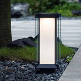 Black Cuboid Glass Led Outdoor Floor lamps - Clowas