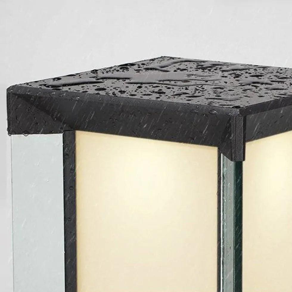 Black Cuboid Glass Led Outdoor Floor lamps - Clowas