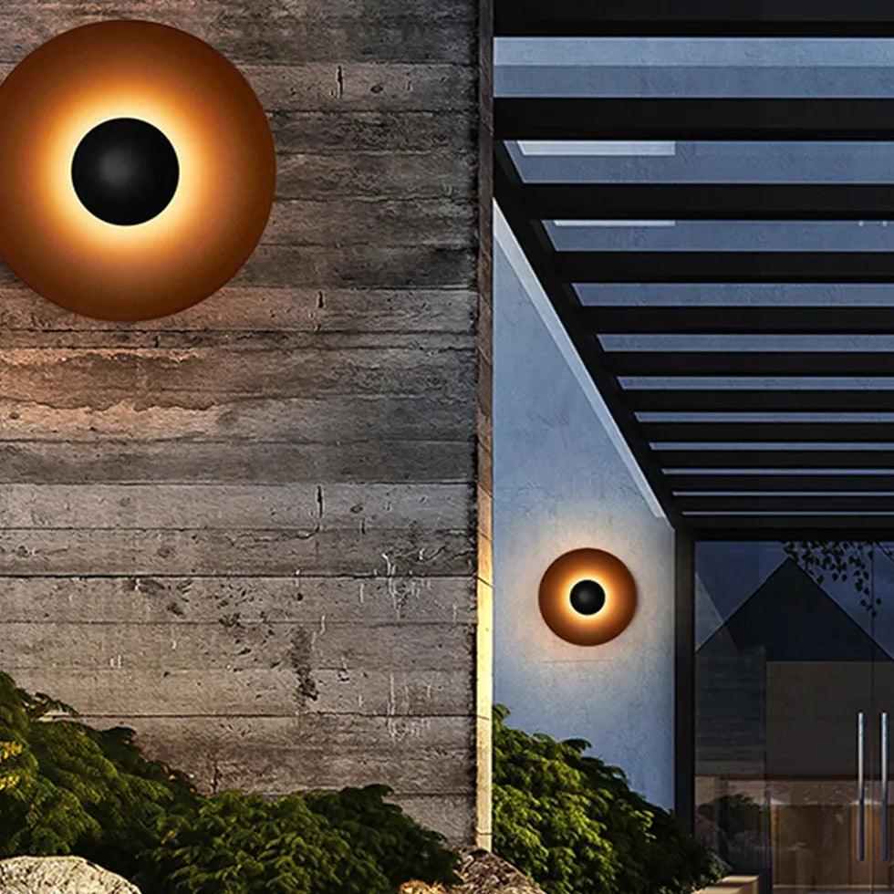 Modern Disc Outdoor Wall Light - Clowas