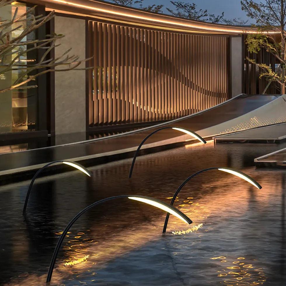 Minimalist Outdoor Arc Floor Lamp