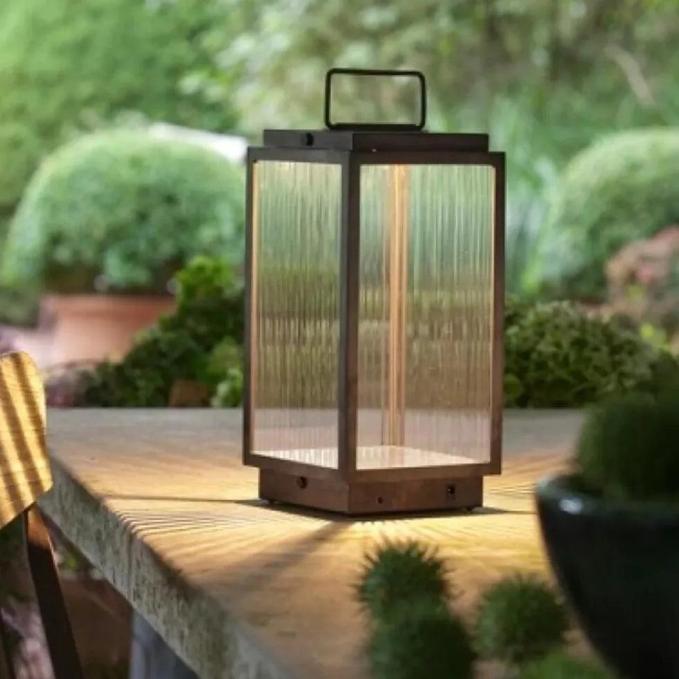 Handle Glass Lantern Outdoor Floor lamps - Clowas