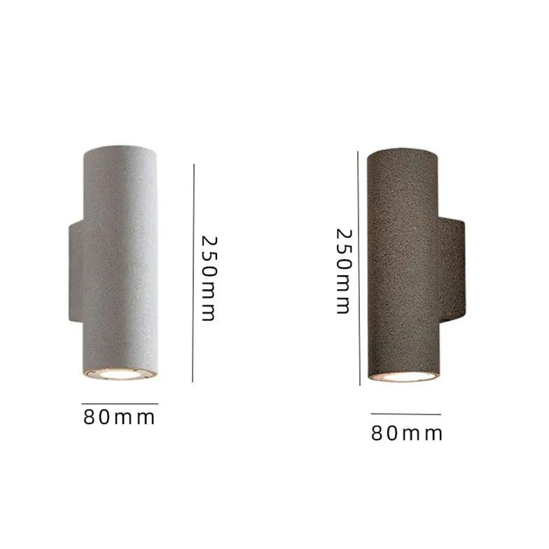 Textured Cylinder Outdoor Up and Down Wall Lights - Clowas