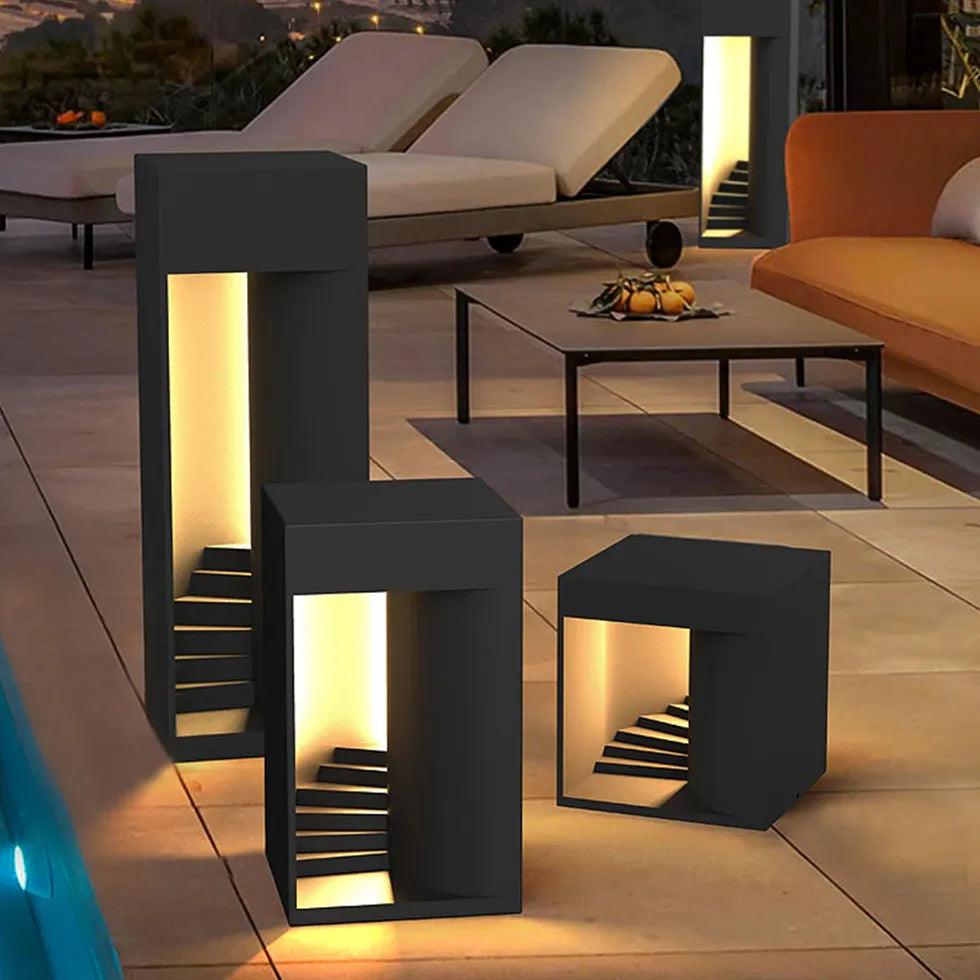 Contemporary Cube Step Outdoor Floor lamps - Clowas