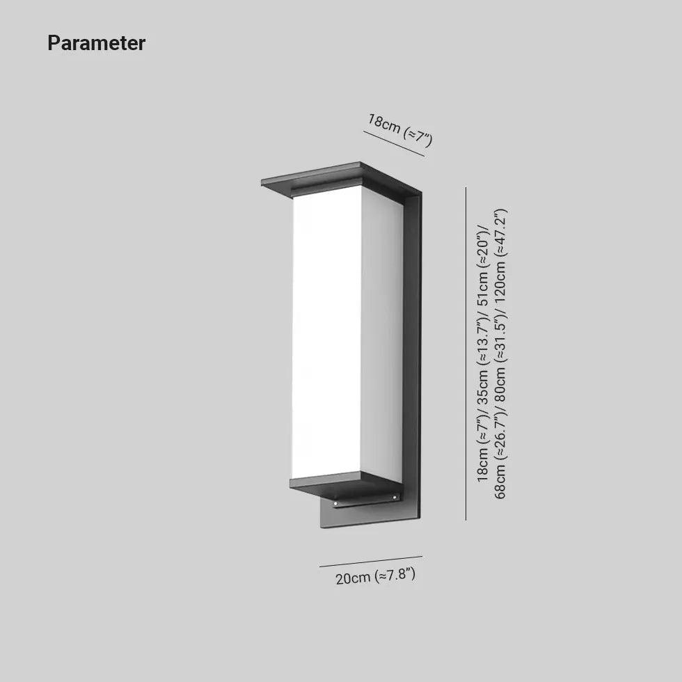 Modern Rectangular Solar Outdoor Wall Light - Clowas
