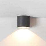 Black Cylindrical Porch Flush Outdoor Lights - Clowas