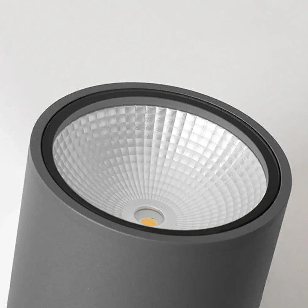 Black Cylindrical Porch Flush Outdoor Lights - Clowas