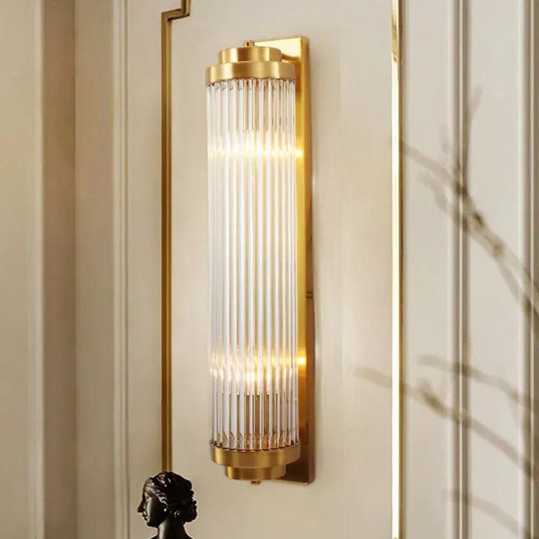 Fluted Glass Wall Light Bedroom Modern - Clowas