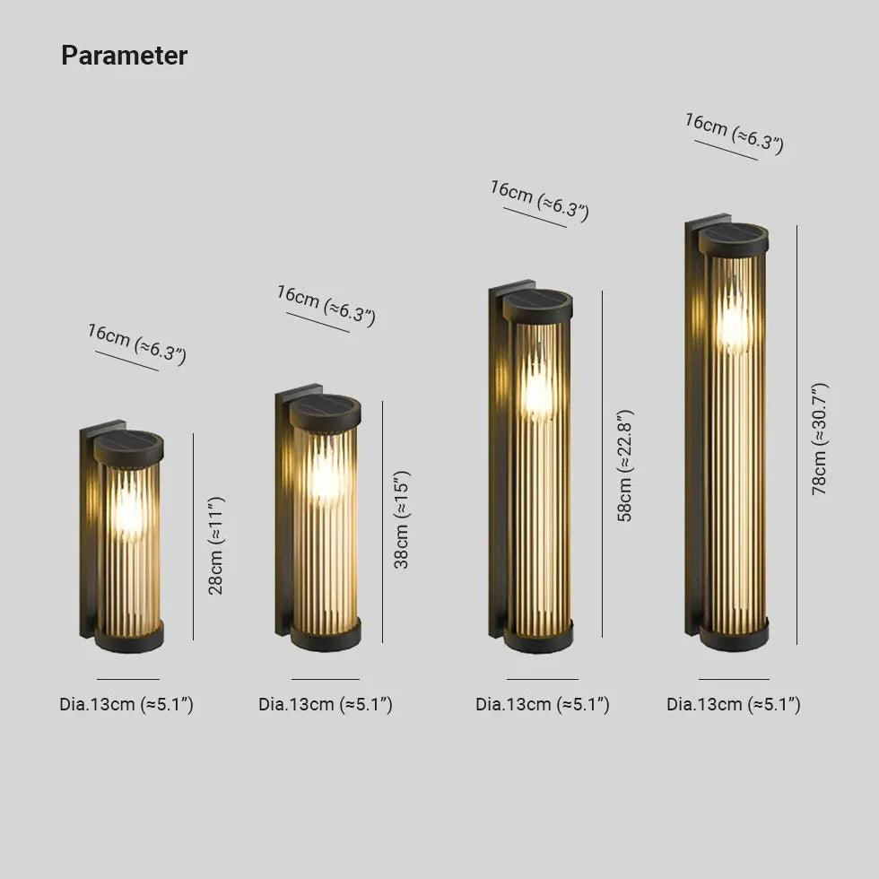 Striped Column Glass Outdoor Wall Lights - Clowas