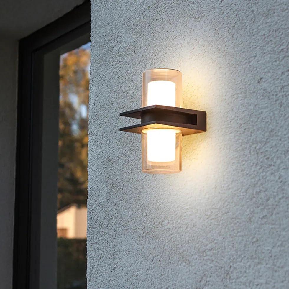 Double Glass Black Up and Down Lights - Clowas