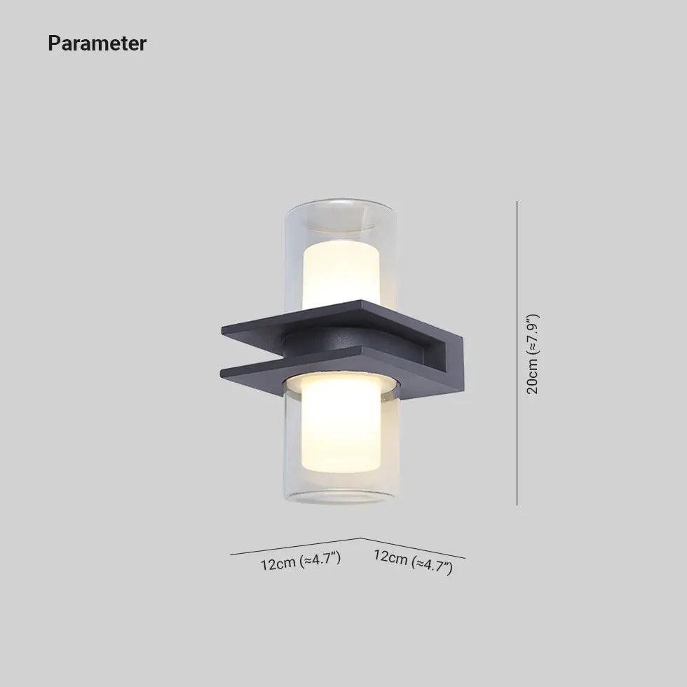 Double Glass Black Up and Down Lights - Clowas