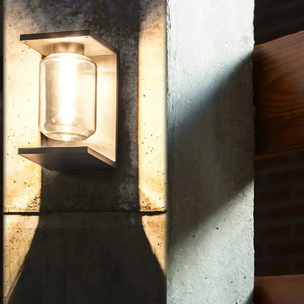 Glass Cylinder Outdoor Wall Light - Clowas