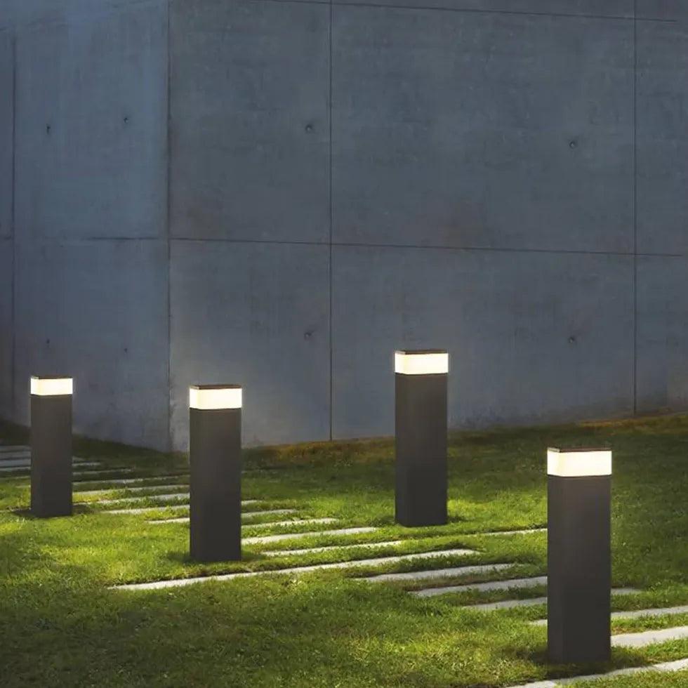 Rectangular Black Modern Bollard Lights - Clowas