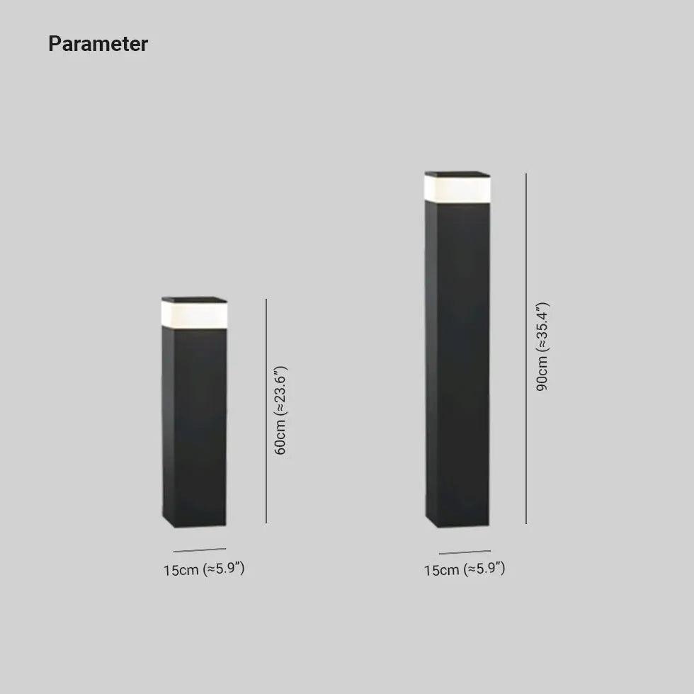 Rectangular Black Modern Bollard Lights - Clowas