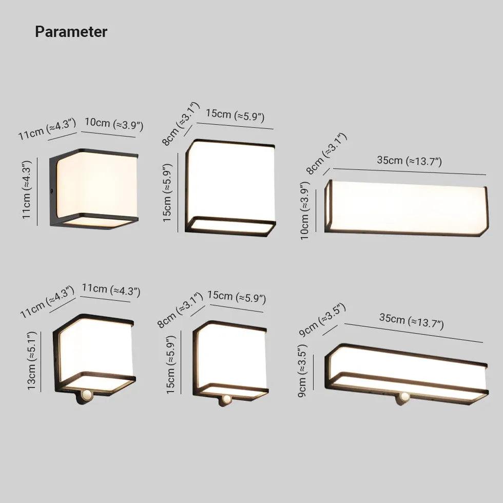 Square Motion Sensor Outdoor Wall Light - Clowas