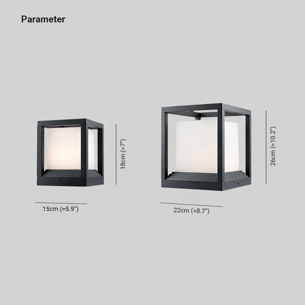 Cube Modern Outdoor Pillar Lights - Clowas
