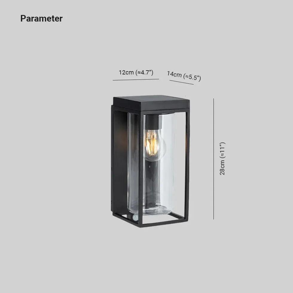 Outdoor Lantern Wall Light Black Solar - Clowas