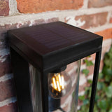 Outdoor Lantern Wall Light Black Solar - Clowas