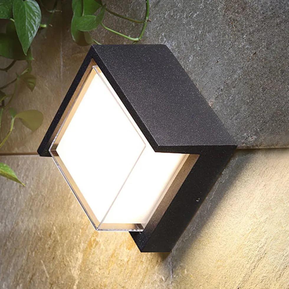 Minimalist Geometry Black Led Outdoor Wall Lights - Clowas