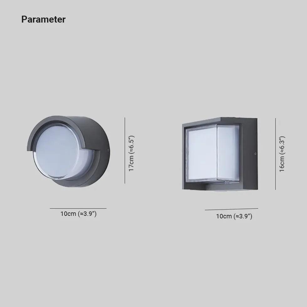 Minimalist Geometry Black Led Outdoor Wall Lights - Clowas