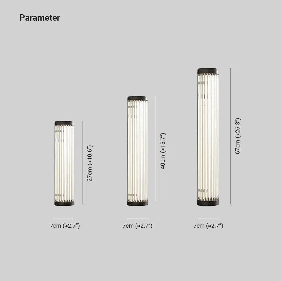 Striped Glass Cylinder Outdoor Wall Lights - Clowas