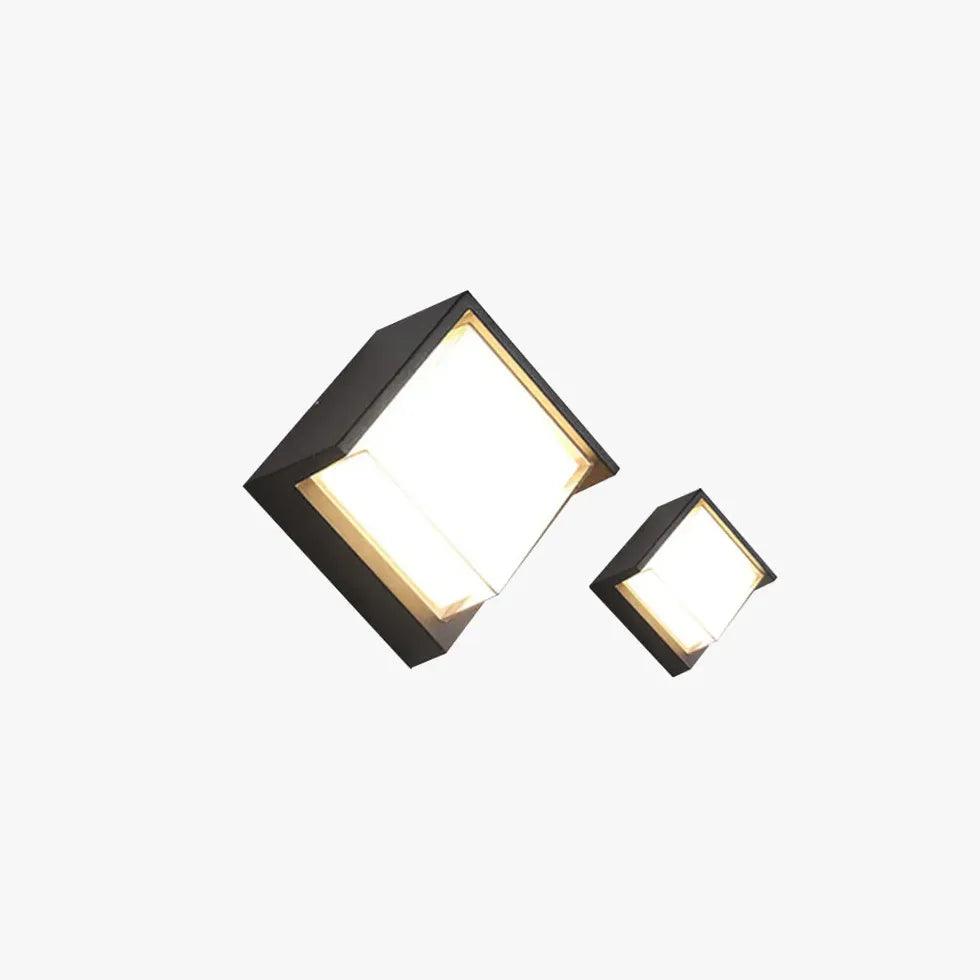 outdoor square wall lights black - Clowas
