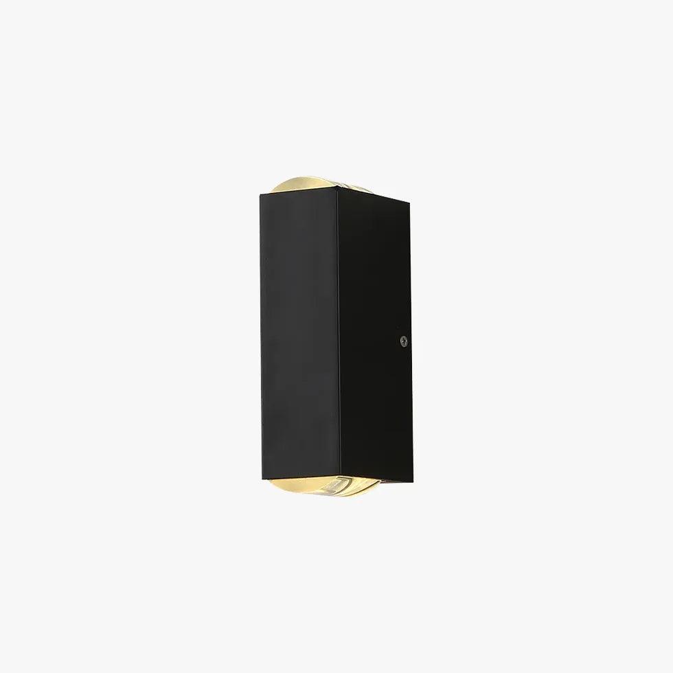 Rectangular black outdoor up and down wall lights - Clowas