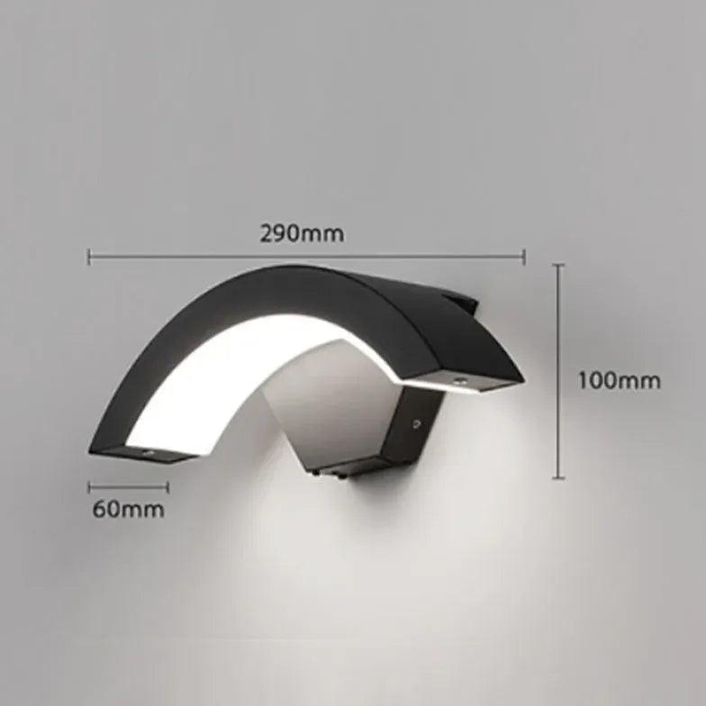 curved wall light black with sensor - Clowas