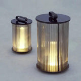 Transparent Vertical Striped Outdoor Floor Lamp - Clowas