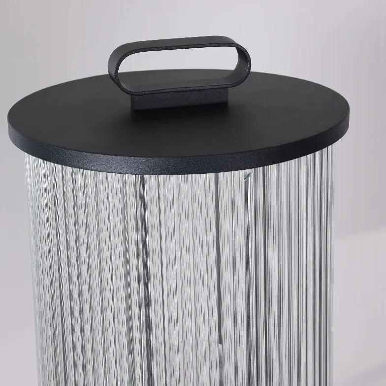 Transparent Vertical Striped Outdoor Floor Lamp - Clowas