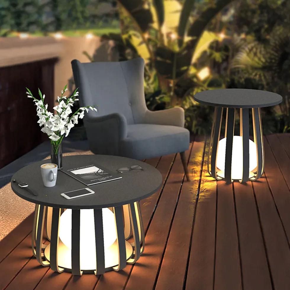 Black Table Garden Outdoor Floor Lamps - Clowas
