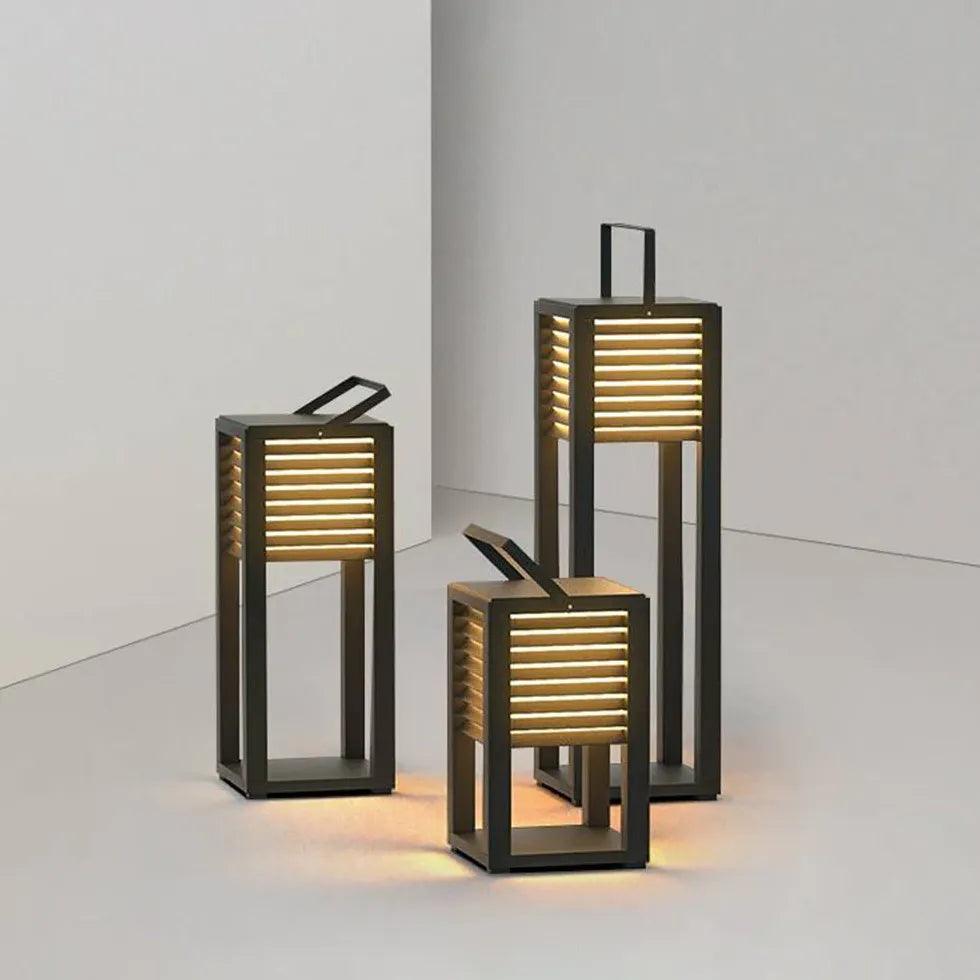 Venetian Blinds Cuboid Outdoor Floor Lamps - Clowas