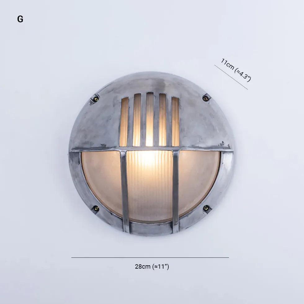 Geometric Silver Industrial Outdoor Wall Lights - Clowas