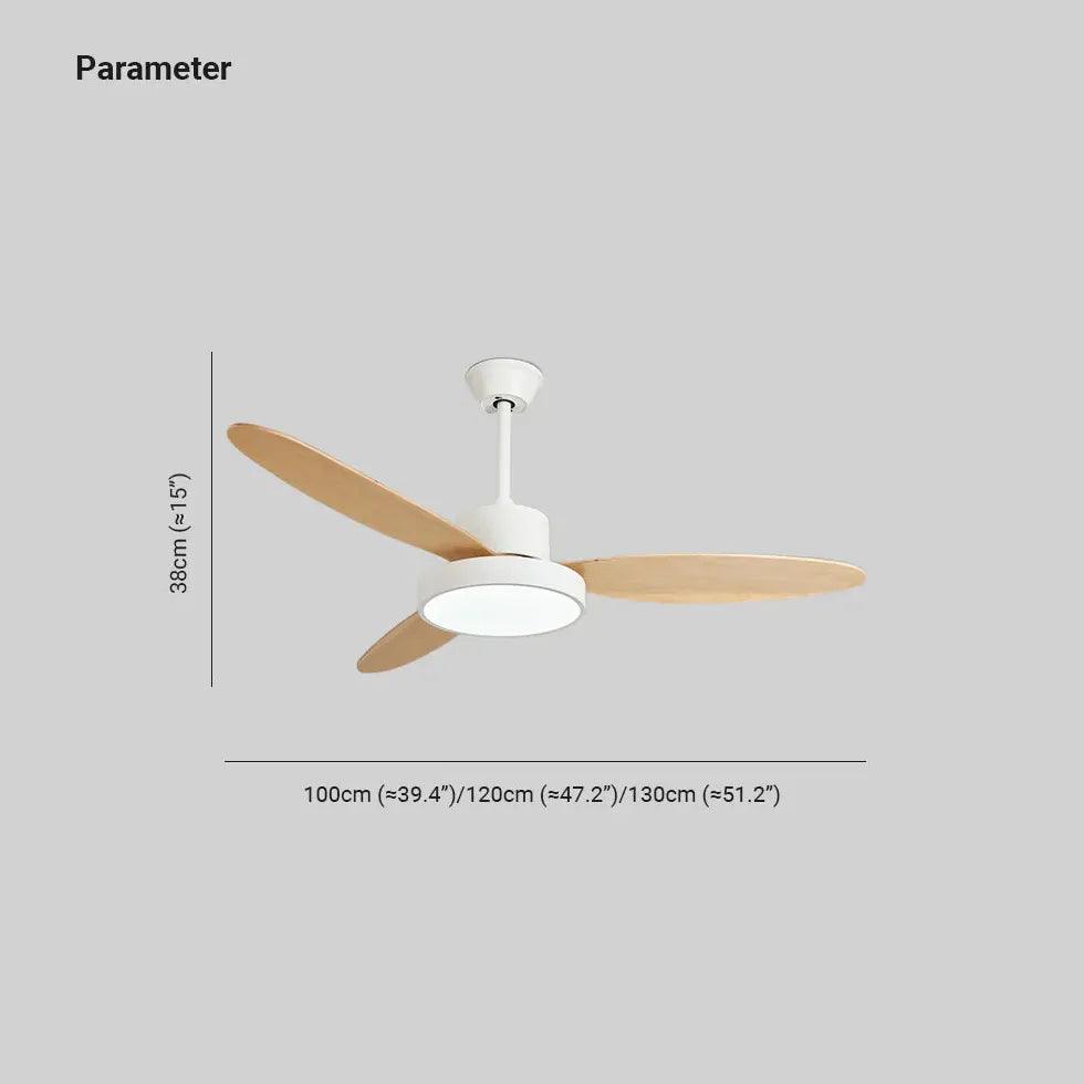 Oval Blade Modern Living Room Fan Light - Clowas