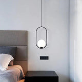 Minimalist Oval Glass White Ball Pendant Light