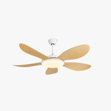 White Wooden Fan with Light - Clowas