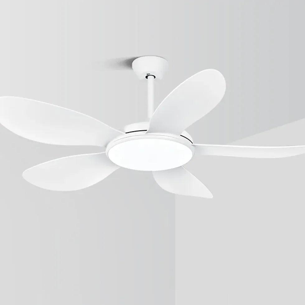 White Wooden Fan with Light - Clowas