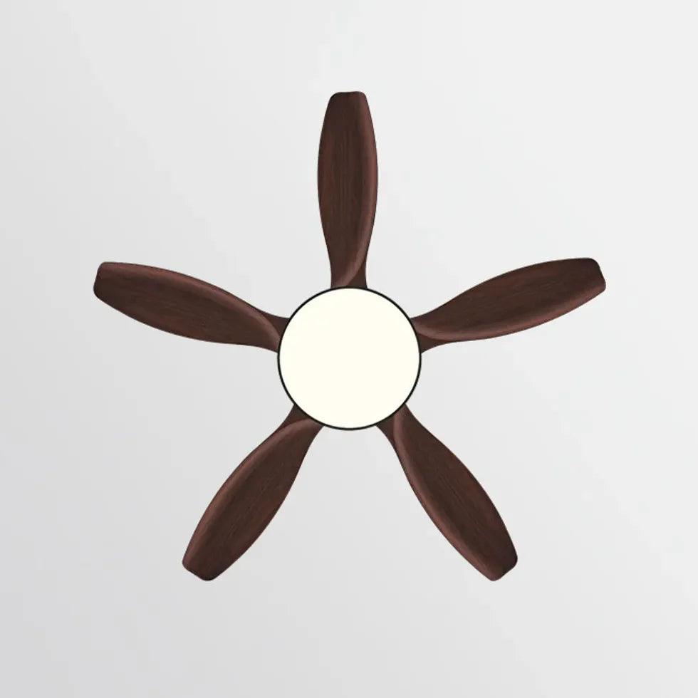 White Disc Wooden Ceiling Fan with Light - Clowas