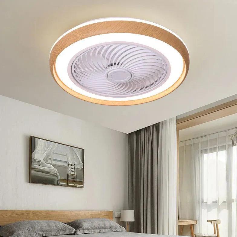 Mute Modern Wooden Ceiling Fan with Light - Clowas