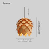 Wooden Creative Pinecone Pendant Light