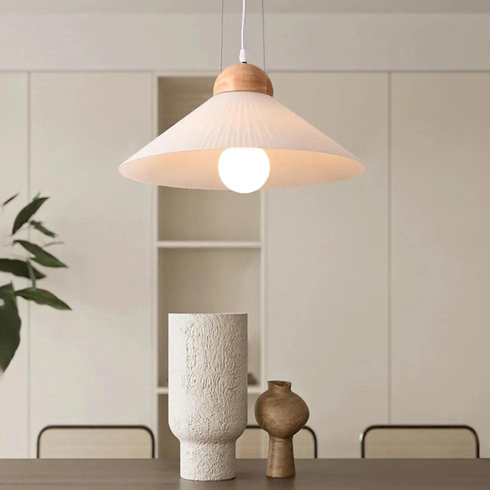 Umbrella-Shaped Wooden Modern Pendant Light - Clowas