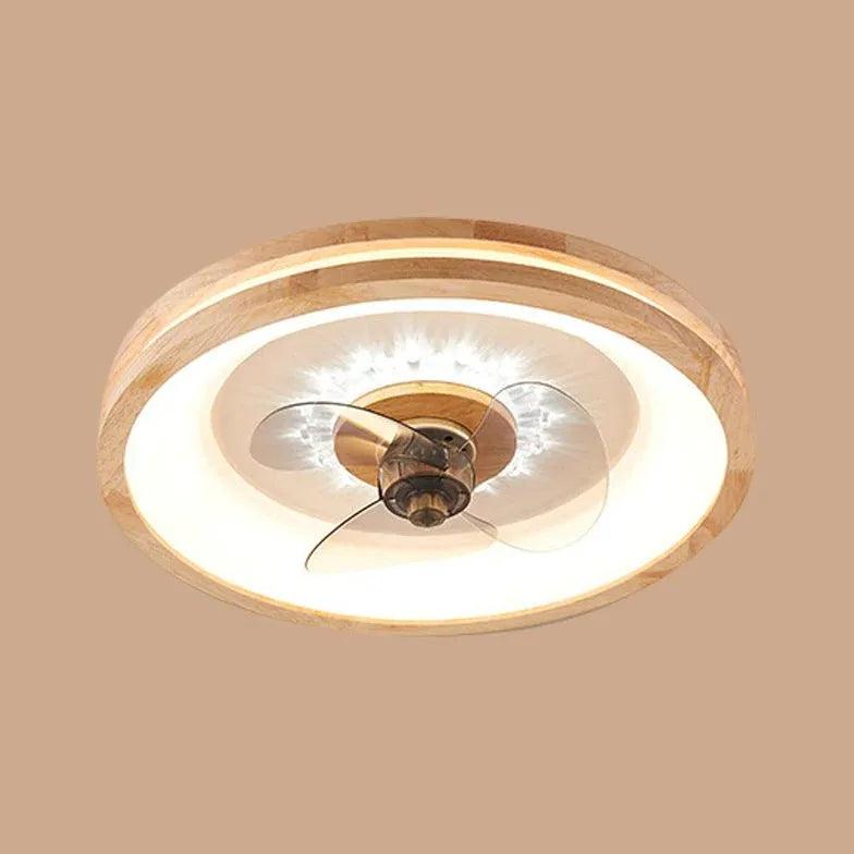 Round Border Wooden Ceiling Fan with Light - Clowas