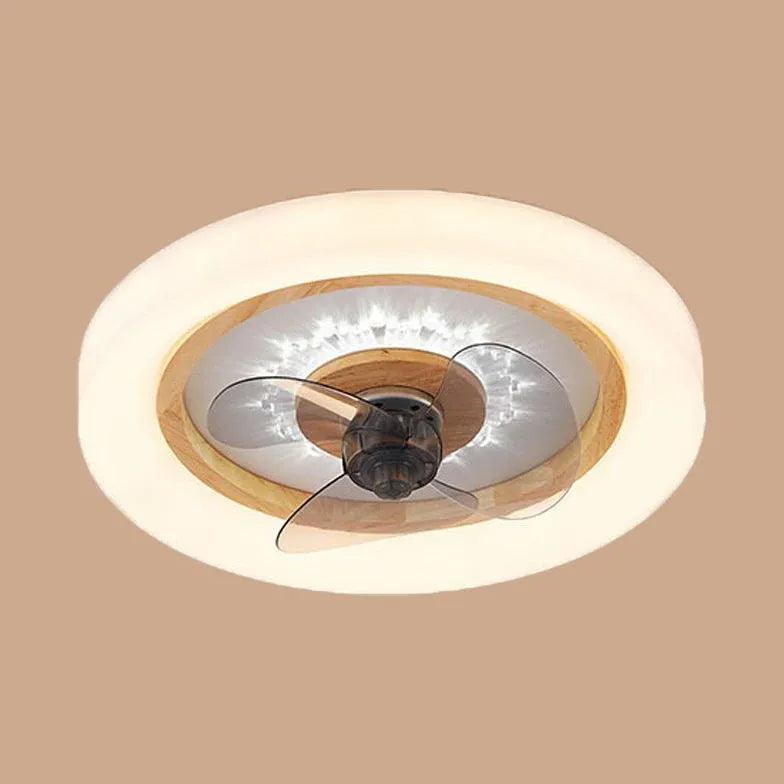 Round Border Wooden Ceiling Fan with Light - Clowas