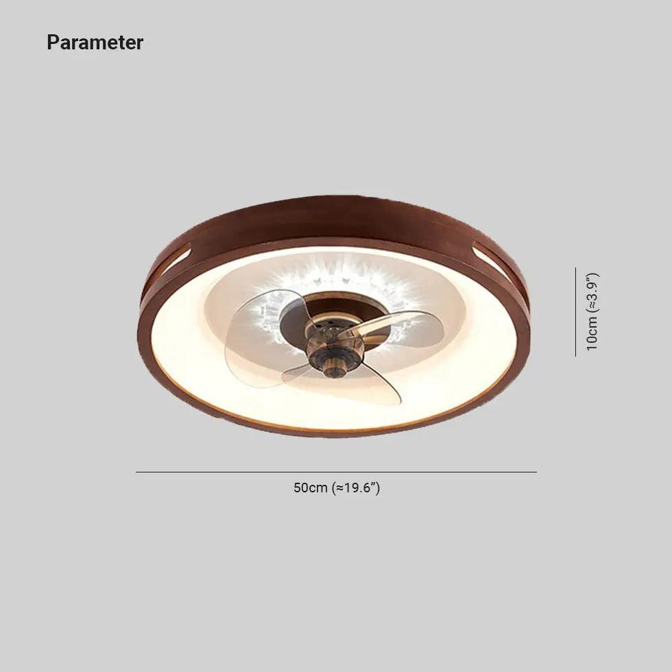 Round Border Wooden Ceiling Fan with Light - Clowas