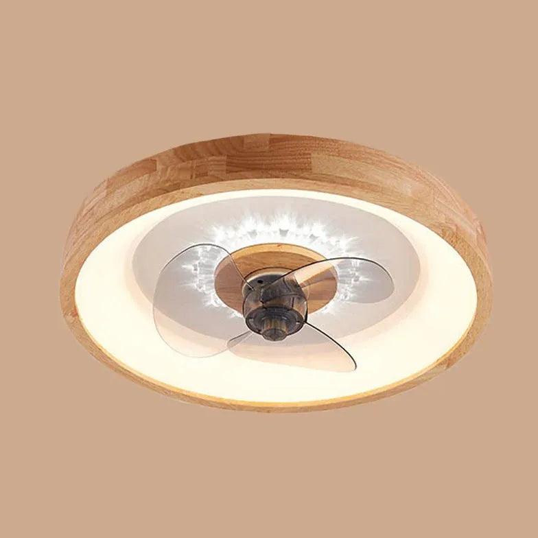 Round Border Wooden Ceiling Fan with Light - Clowas