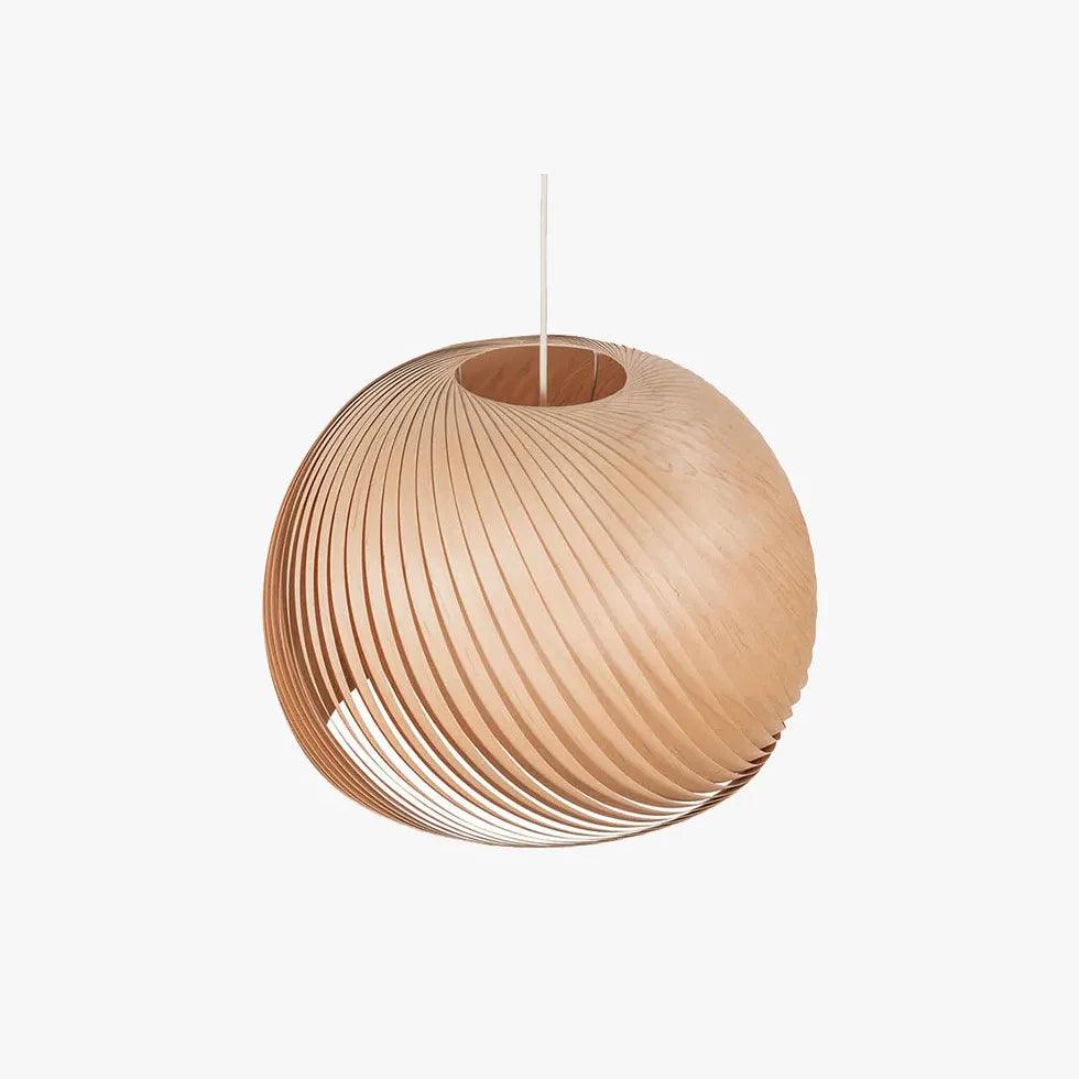 Hemispherical Spiral Wooden Pendant Light - Clowas