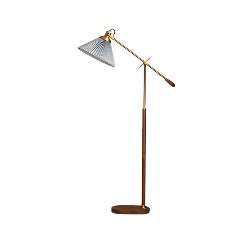 Pleated Cone-Shaped Vintage Adjustable Floor Lamp - Clowas