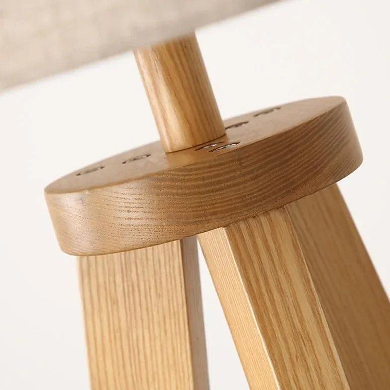 Cylindrical Beige Tripod Floor Lamp - Clowas