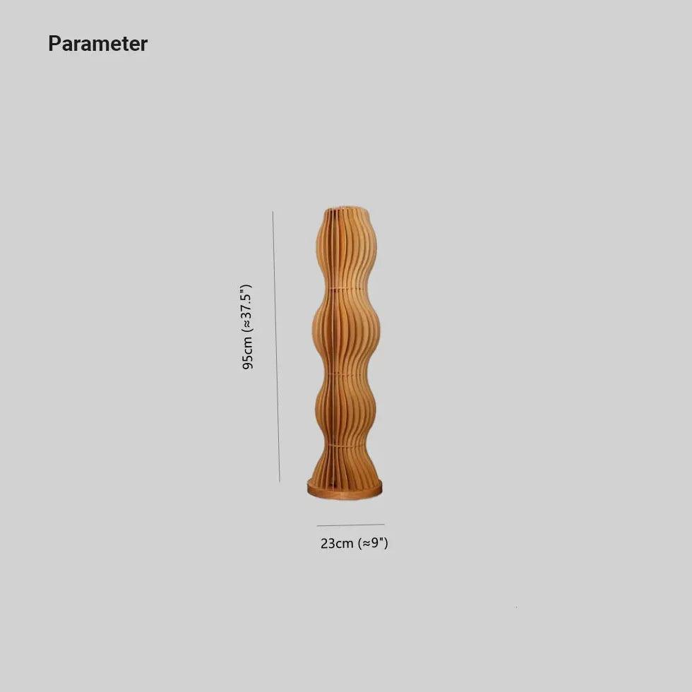 Wooden Wave-Shaped Sculptural Floor Lamp - Clowas