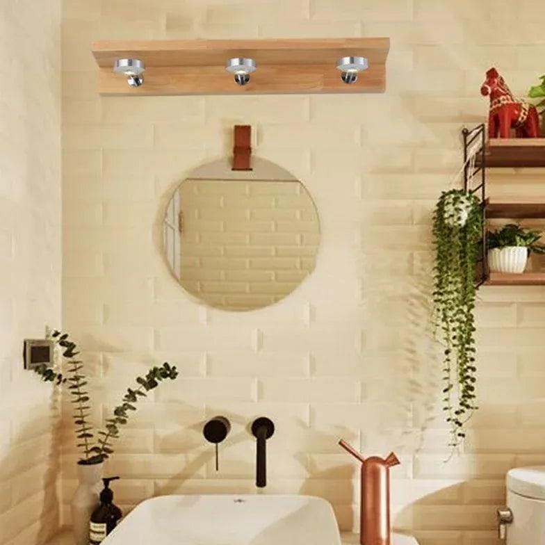 Geometry Brown Wooden Led Wall Lights - Clowas